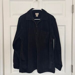 L.L.Bean black corduroy button up shirt